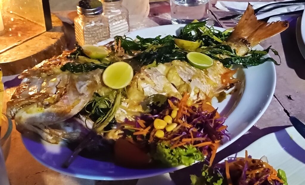 Pescado preparado en la Playa de Mirissa Pescado preparado en la Playa de Mirissa