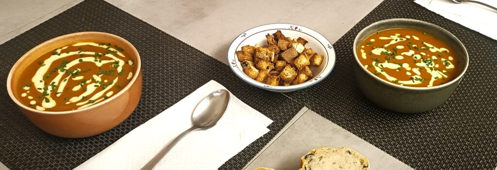 Crema de calabaza, naranja y curry Crema de calabaza, naranja y curry