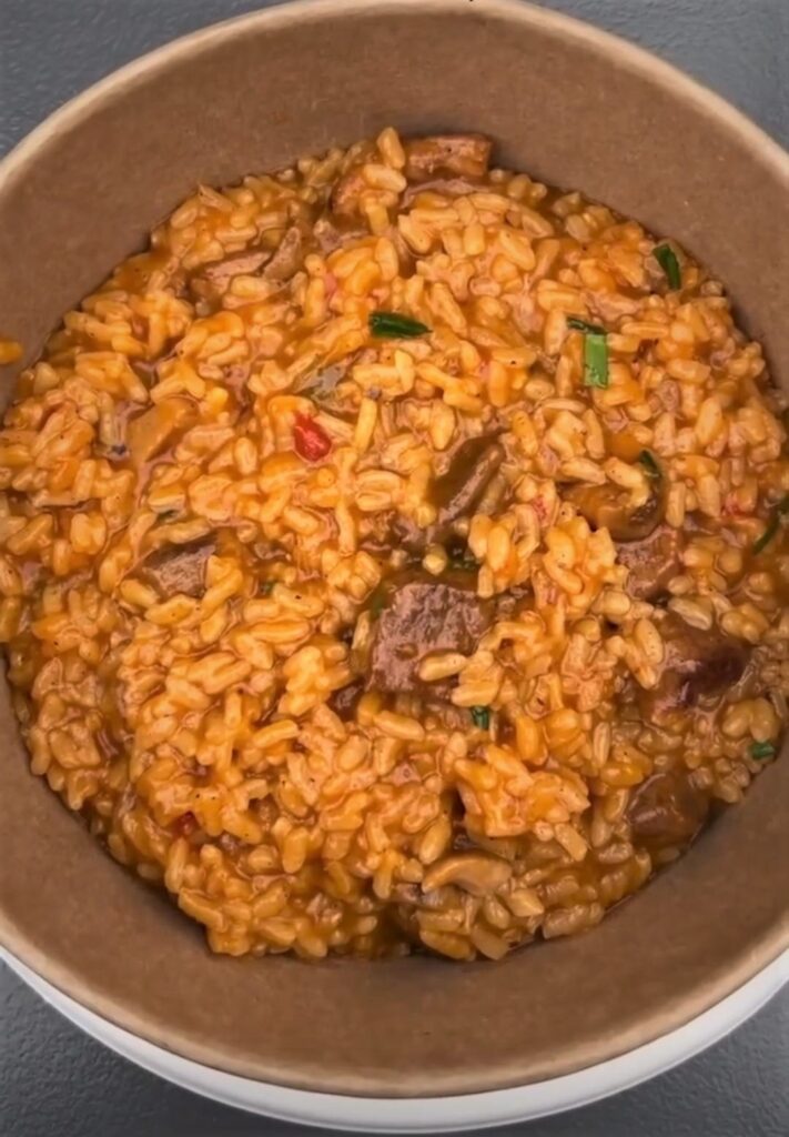 Arroz meloso de secreto ibérico y boletus Arroz meloso de secreto ibérico y boletus